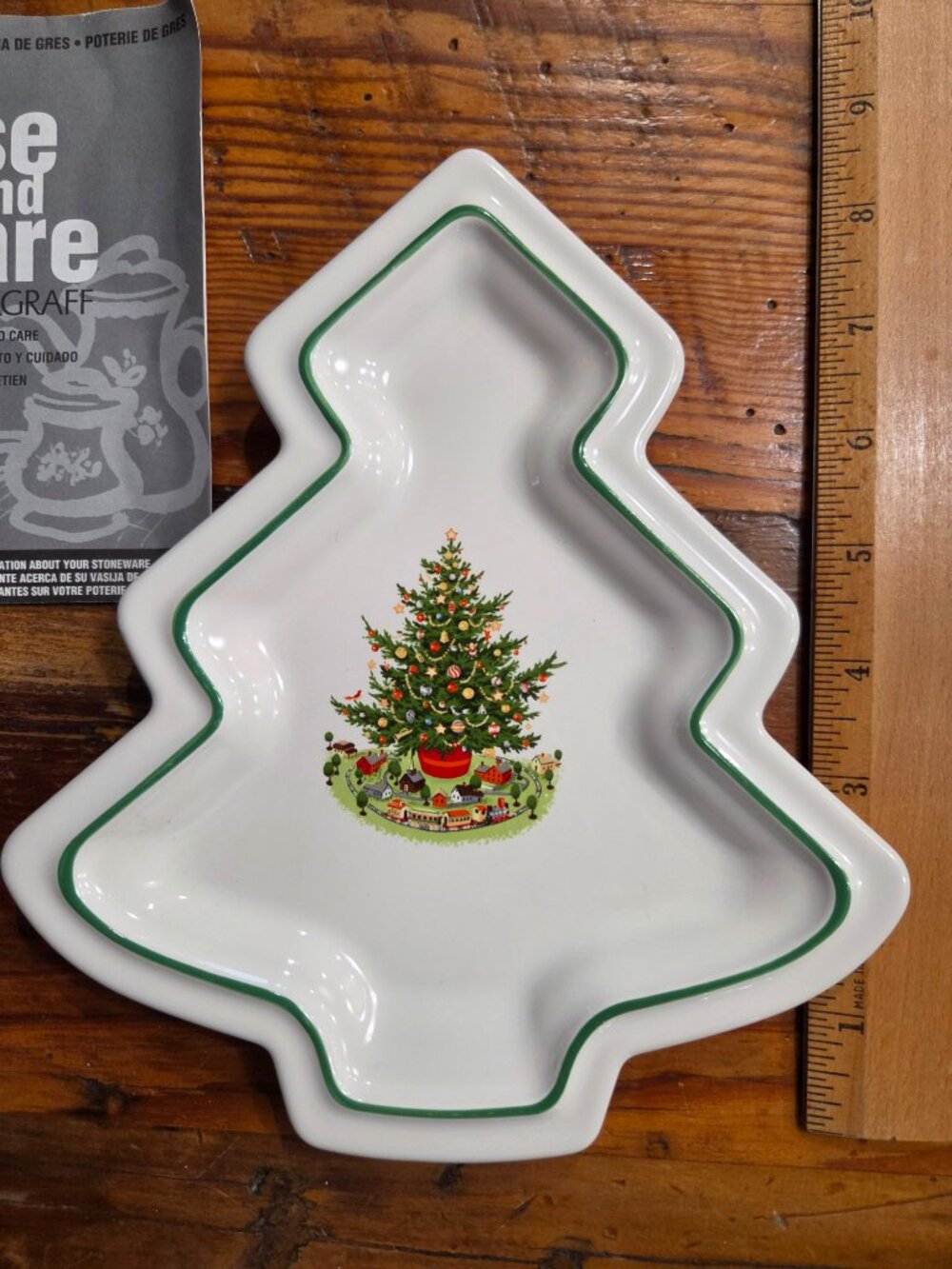 1994 Pfaltzgraff Christmas Heritage Small Tree Shaped Dish Tray Vintage Retired